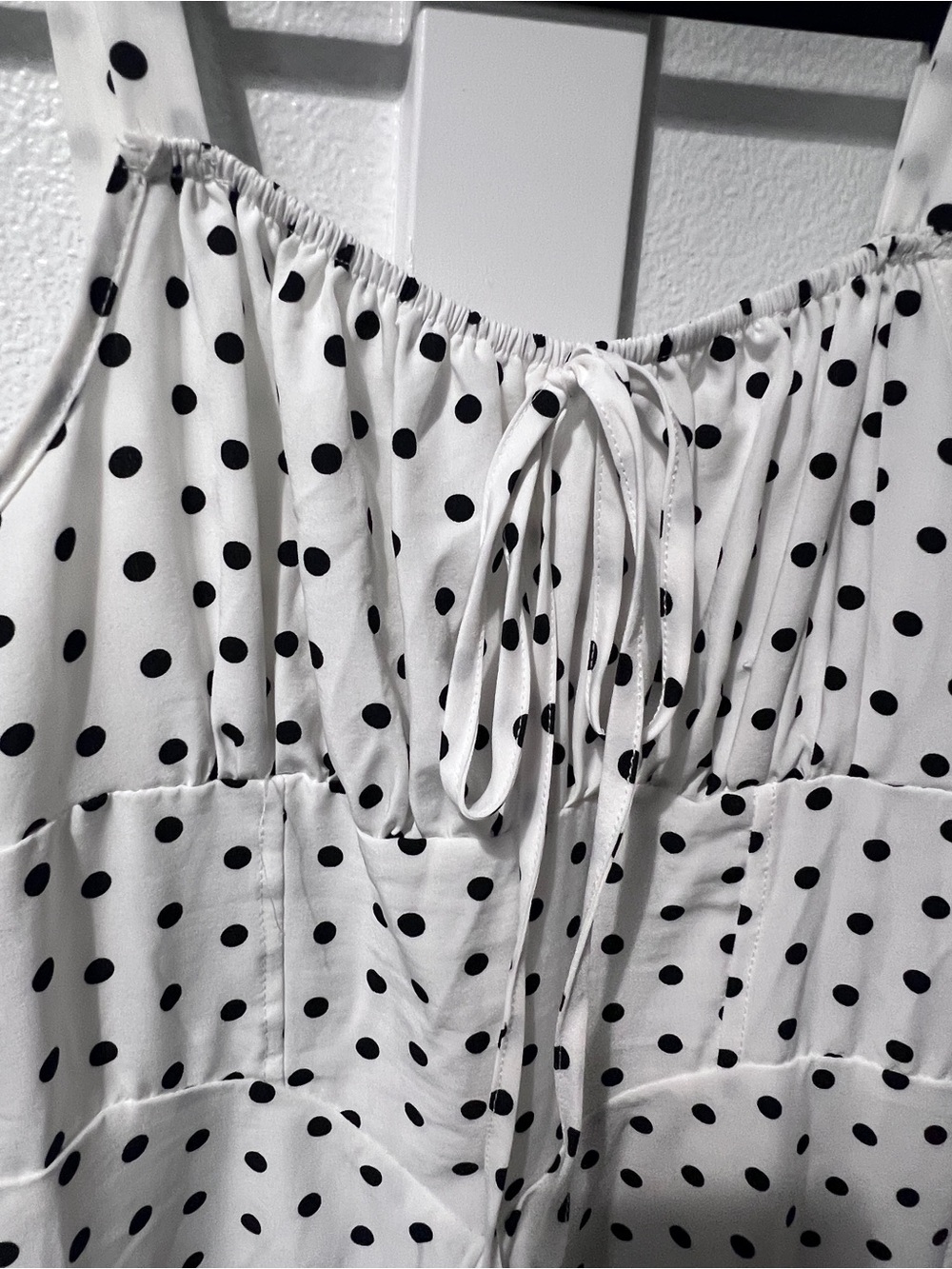 SHEIN White Polka Dot Midi Skirt